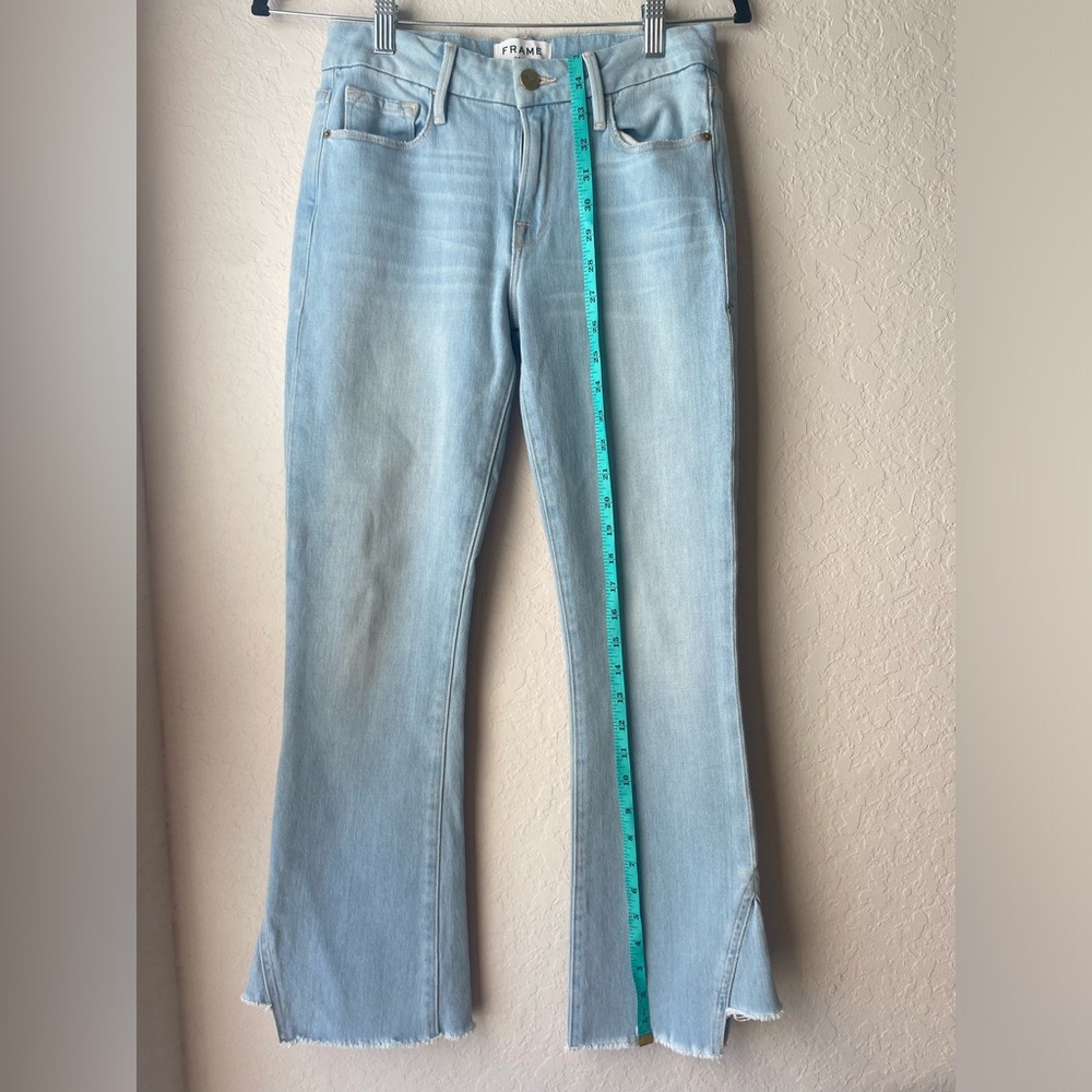 Frame Le Crop Mini Boot Denim Blue Light Wash Jeans ~ Size 24 - Picture 8 of 12